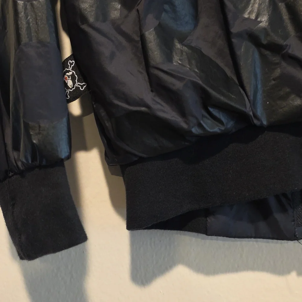 Nununu Bomber Jacket toddler size 3 Size 4  Size 3 4 Track Jacket Black Nylon